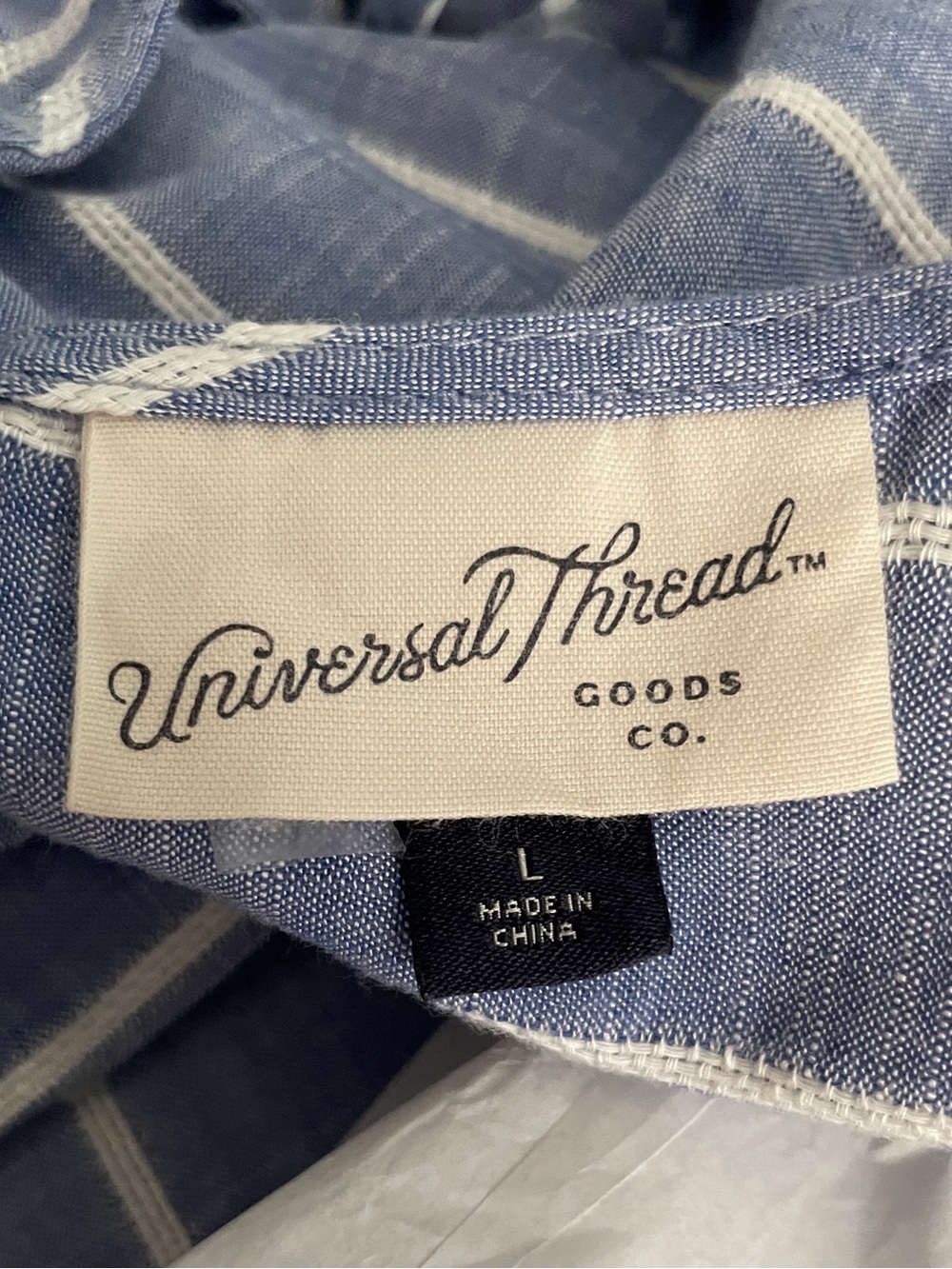 Universal Thread Chambray Blue Striped V-Neck Summer Dress - Picture 8 of 9